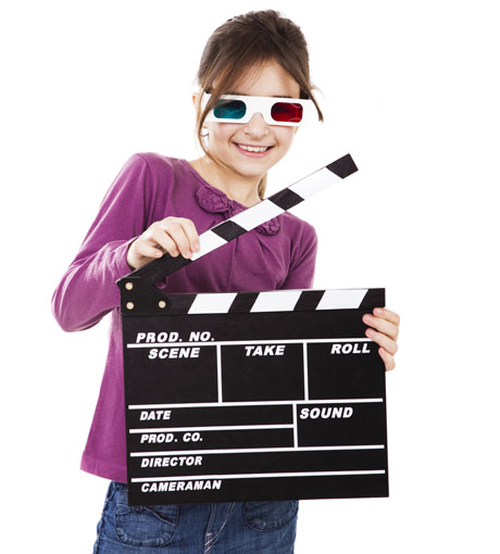 movie party - girl with clapperboard